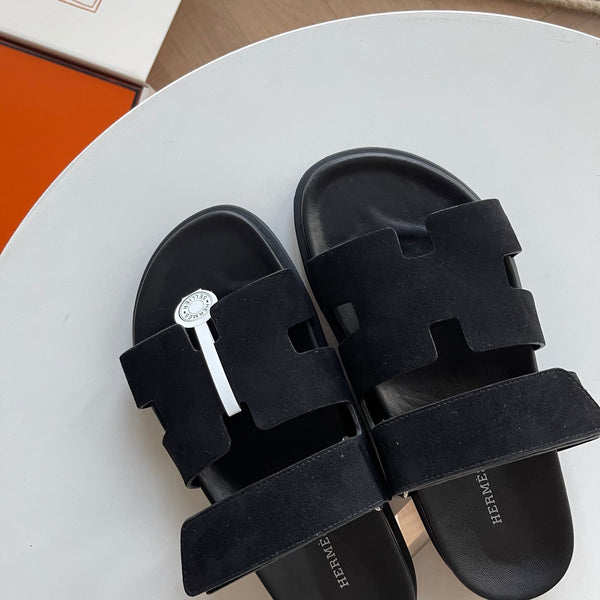 HM Men's Chypre Slide Black Suede 538598