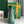 CONTI POUCH 24 IN GREEN LAMBSKIN AND GOYARDINE CANVAS