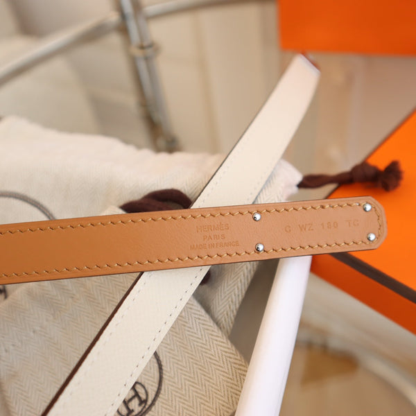 hm kelly belt 18mm cream epsom leather