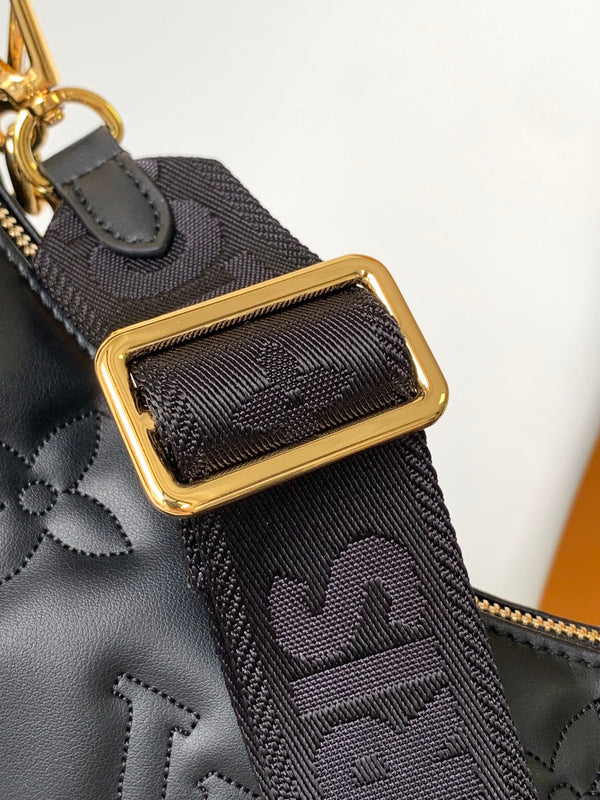 LV Over The Moon Handbag 27.5cm Black Embroidered Smooth Calfskin