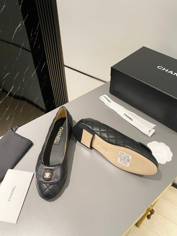CC 26s Ballet Flat Black Lambskin
