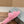 FURRY SLIDES IN PINK CURLY SHEARLING