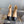 CC Cap Toe Ankle Boots Black Beige Cowhide 464571