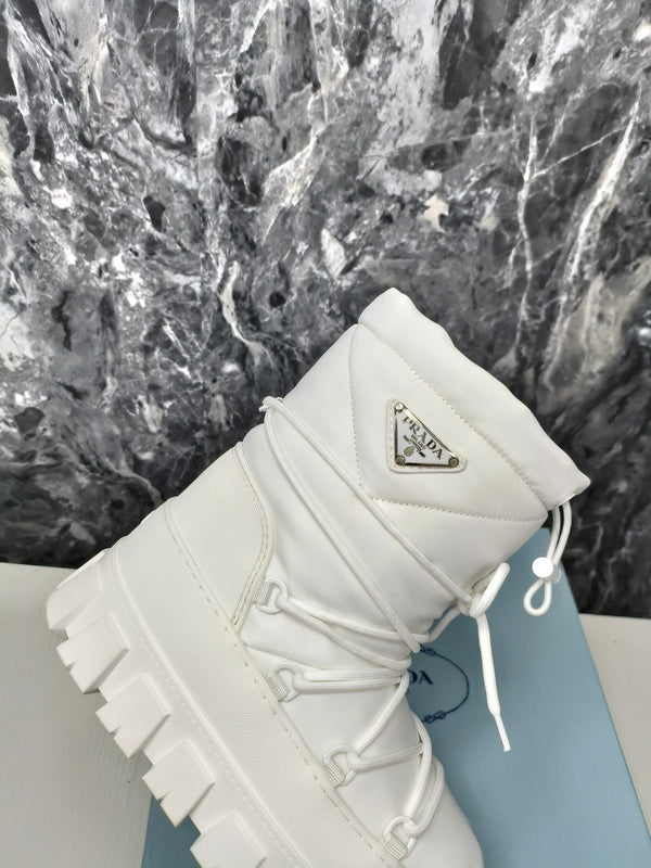 PRA RE-NYLON GABARDINE APRÈS SKI BOOTIES WHITE