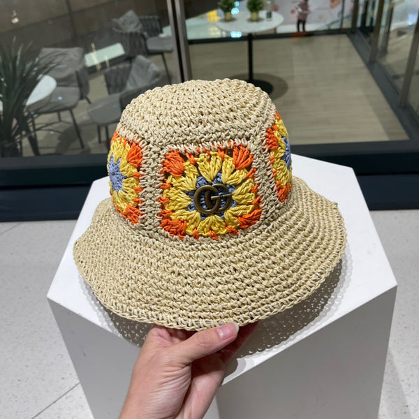 BUCKET HAT IN BEIGE MIX COLORFUL RAFFIA 956212