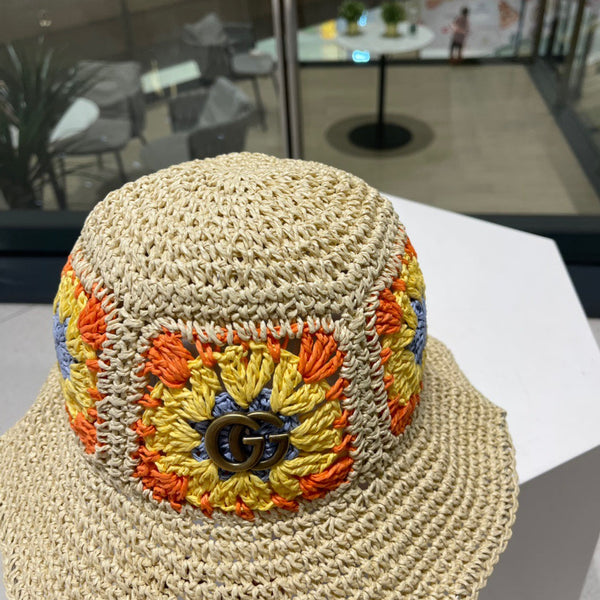 BUCKET HAT IN BEIGE MIX COLORFUL RAFFIA 956212