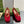 BLONDIE LOGO-PLAQUE LOAFERS IN CRIMSON RED SUEDE