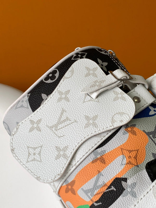 LV M46701 Keepall Bandoulière 25 Multicolor Monogram Canvas & Cowhide