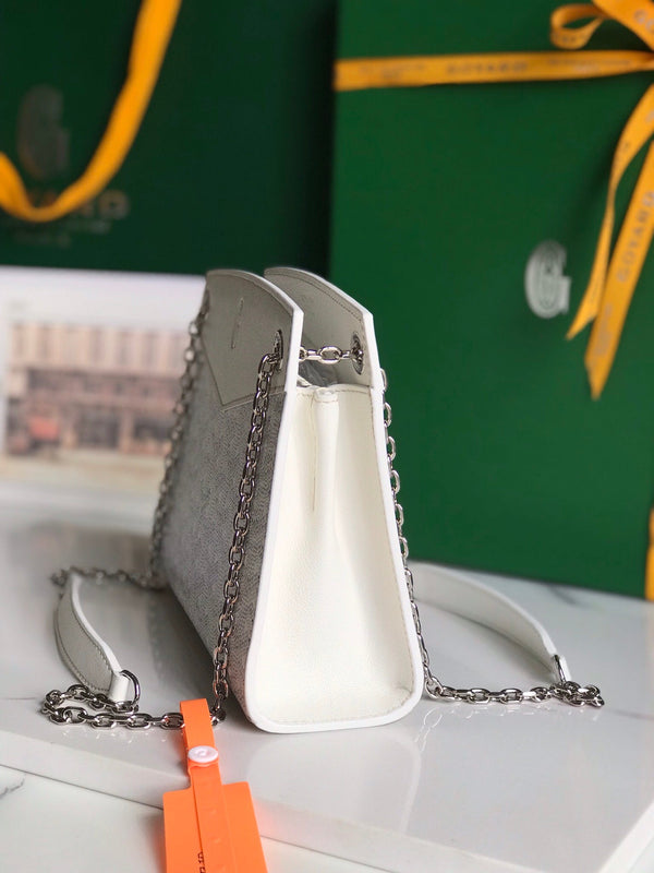 ROUETTE STRUCTURÉ MINI BAG 21 IN WHITE GOYARDINE CANVAS AND CALFSKIN