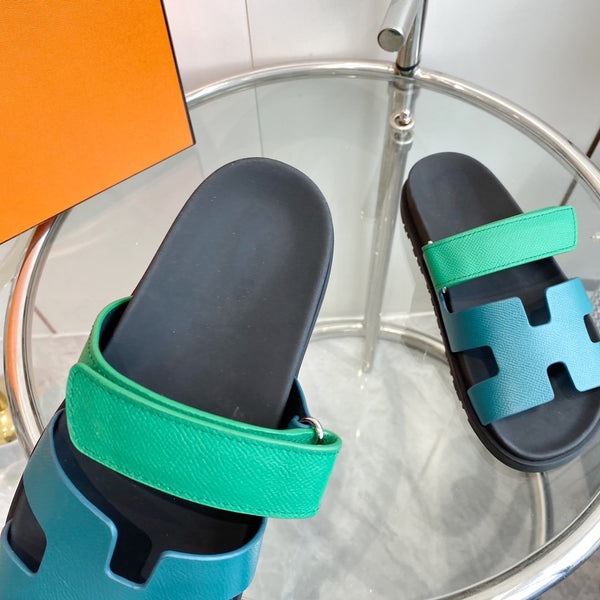 Chypre Sandal Tiffa with blue straps Leather