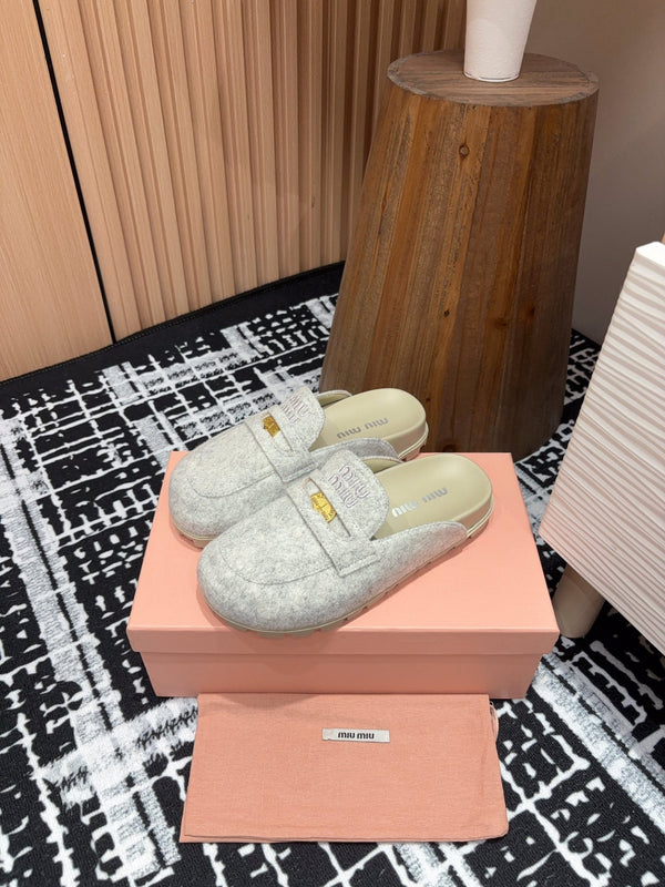 Miu Mule Grey Original Wool