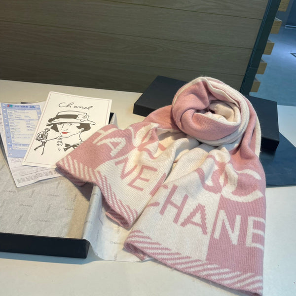 CC Scarf 180 CM In White Mix Pink Cashmere 416940