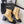 CC Buckle Ankel Boots With Chain 100mm Beige Black Sheepskin GHW 432500