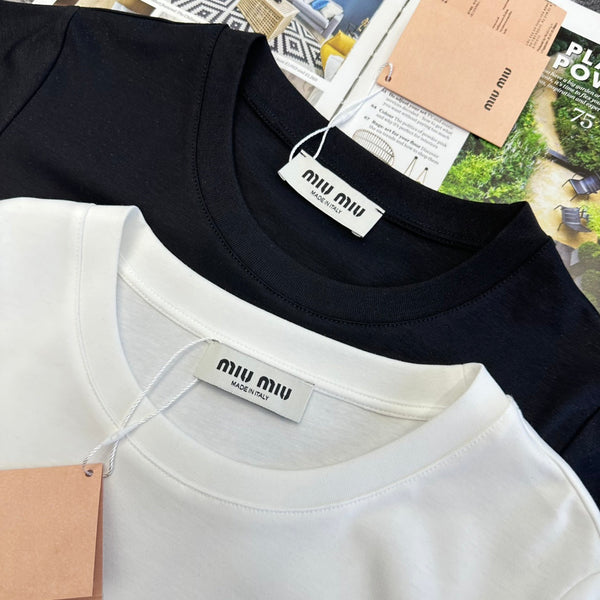 Miu SS26 Short-Sleeve T-Shirt Cotton 350689