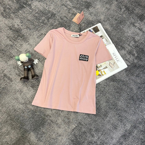 Miu SS26 Short-Sleeve T-Shirt Cotton 350883
