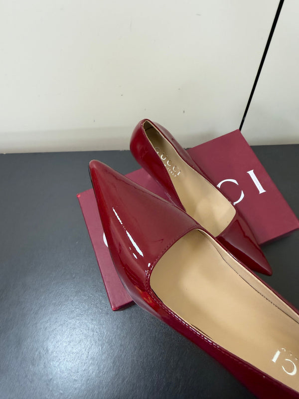 GG 26s Pointed Toe Pumps 8.5cm Patent Calfskin