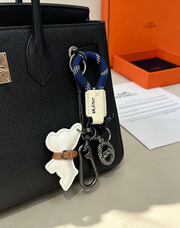 HM White Bulldog Charm
