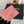 Pra Gold Logo-Stamp Card Holder Pink Saffiano Leather