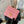 Pra Gold Logo-Stamp Card Holder Pink Saffiano Leather