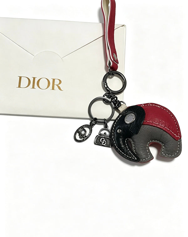 CD Leather Elephant Charm