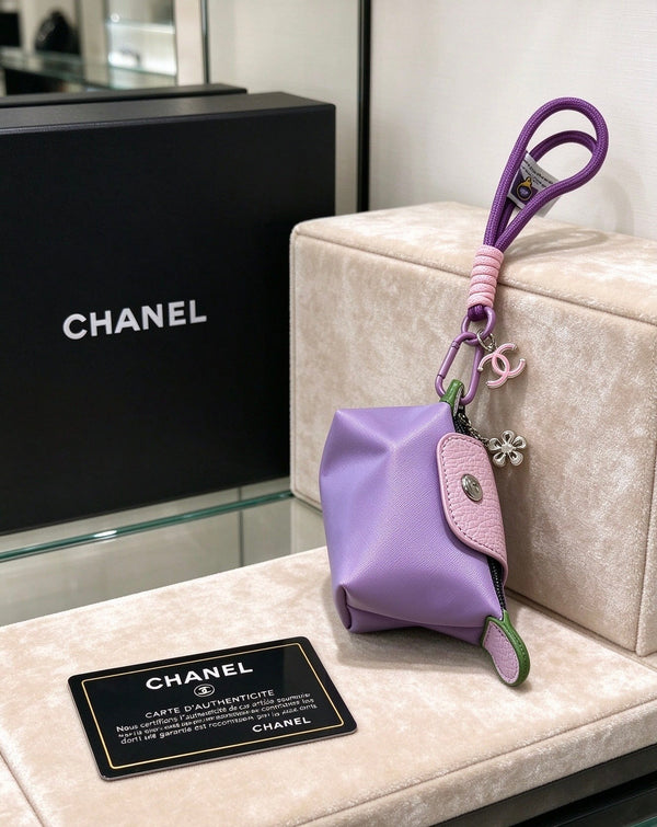CC Purple And Beige Bag Charm
