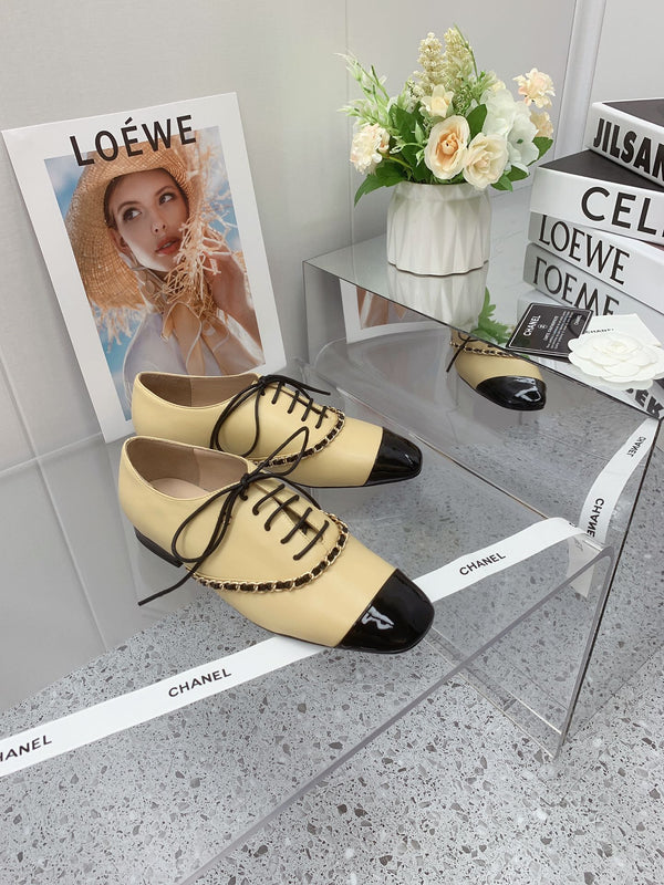 CC 2026 Oxfords Lace Up Loafers Cowhide 162108