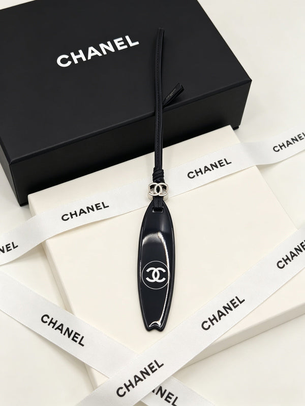 CC Surfboard-shaped Leather Cord Charm