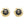 DOUBLE C MEDIUM STUD GOLD BLACK EARRINGS