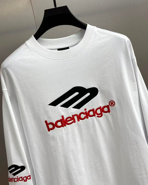 Balenciaga 3B Sports Icon Oversized Long Sleeve T-Shirt Cotton