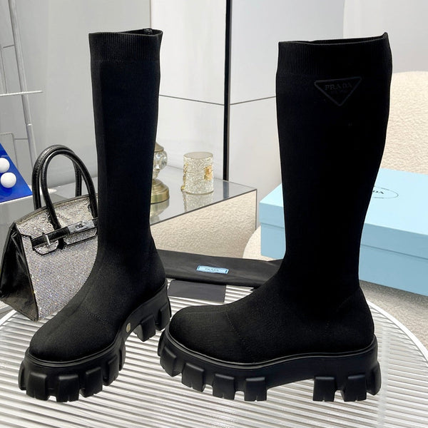 Prad 2026 Monolith Sock Boots 55mm Black Fabric 148340