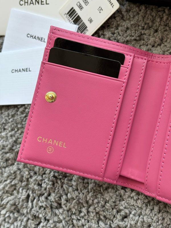 CC 2026 Double Zippered Short Wallet 11cm Leather 102531