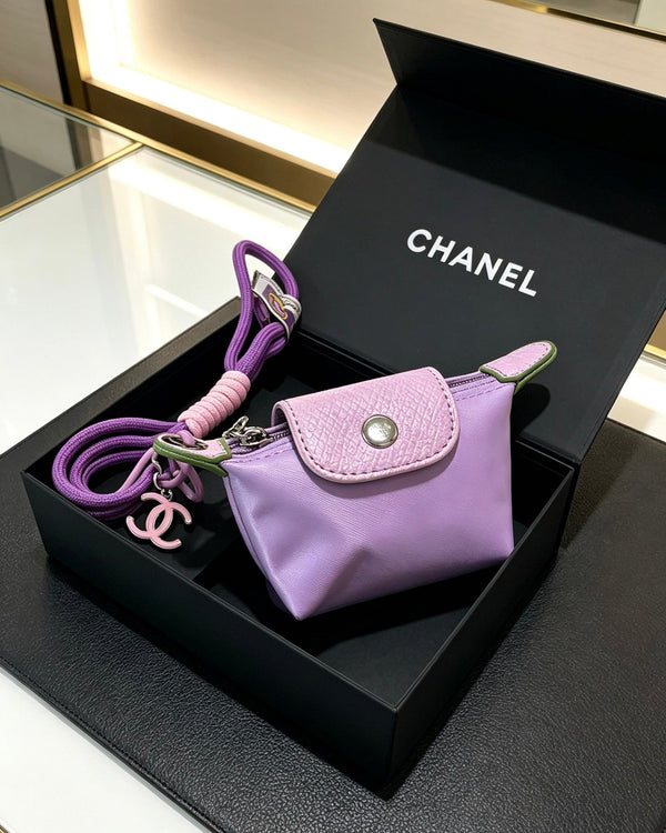 CC Purple And Beige Bag Charm