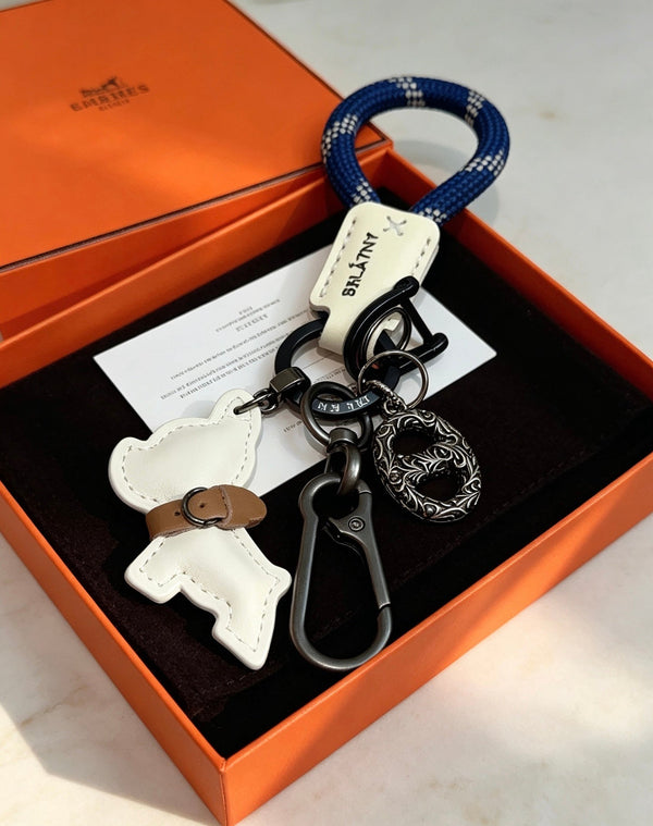 HM White Bulldog Charm