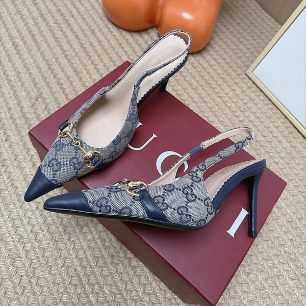 GG 26s Slingback Heels 10.5cm Canvas Mix Lambskin