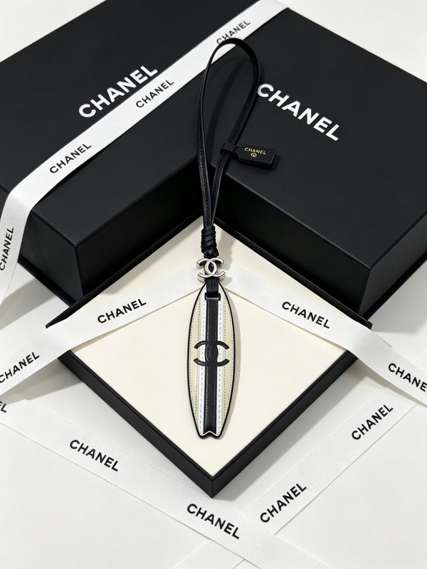 CC Surfboard-shaped Leather Cord Charm