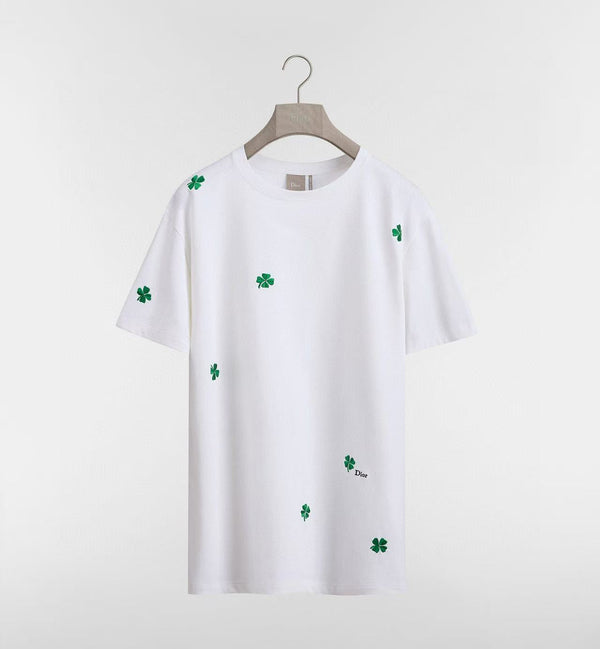 CD T-Shirt with Dior Clover Embroidery Cotton