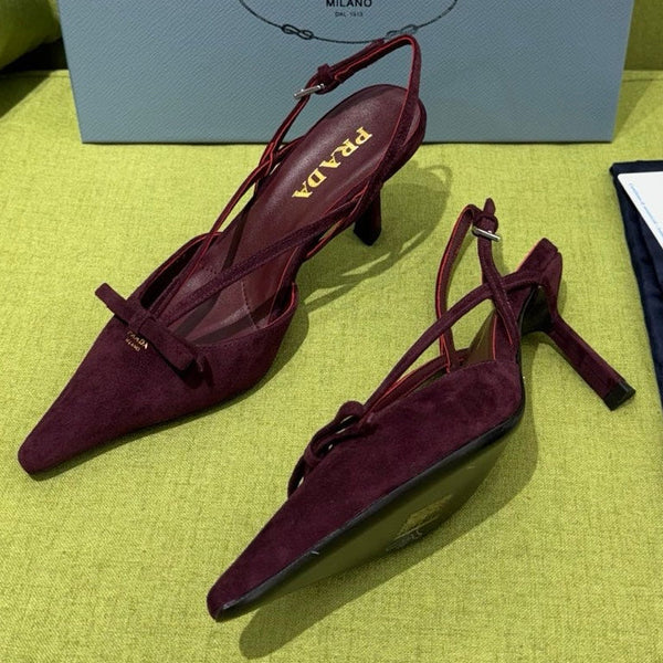 Prad 2026 Pointed Toe Slingback 75mm Suede 148651