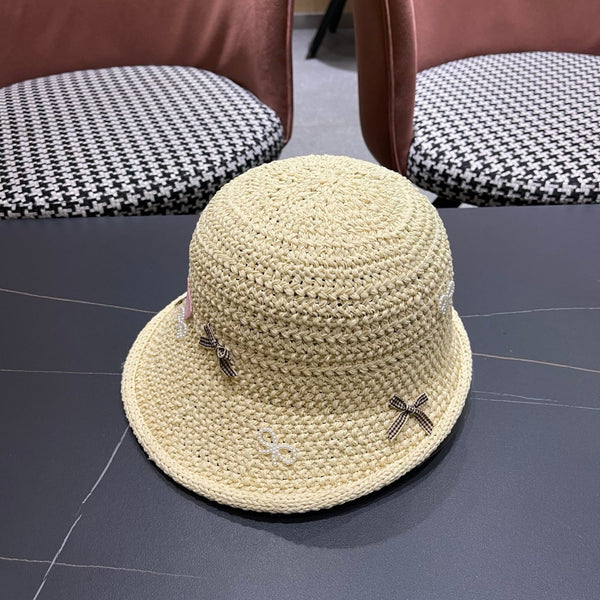 Prad Raffia Bow Knot Fisherman Hat 512516