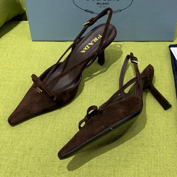 Prad 2026 Pointed Toe Slingback 75mm Suede 148651