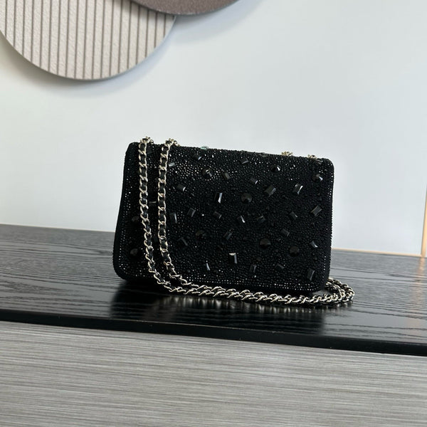 CC 2026 Bag 21cm Strass Leather