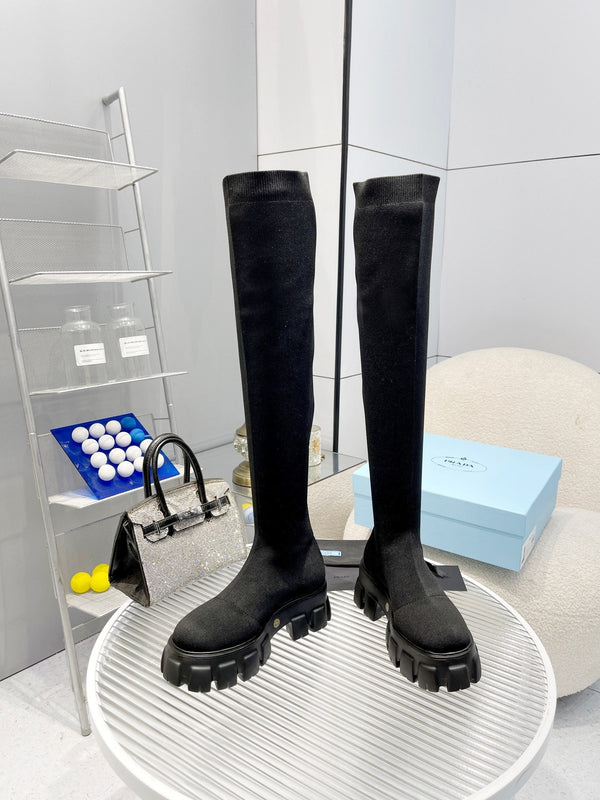 Prad 2026 Monolith Sock Boots 55mm Black Fabric 148340