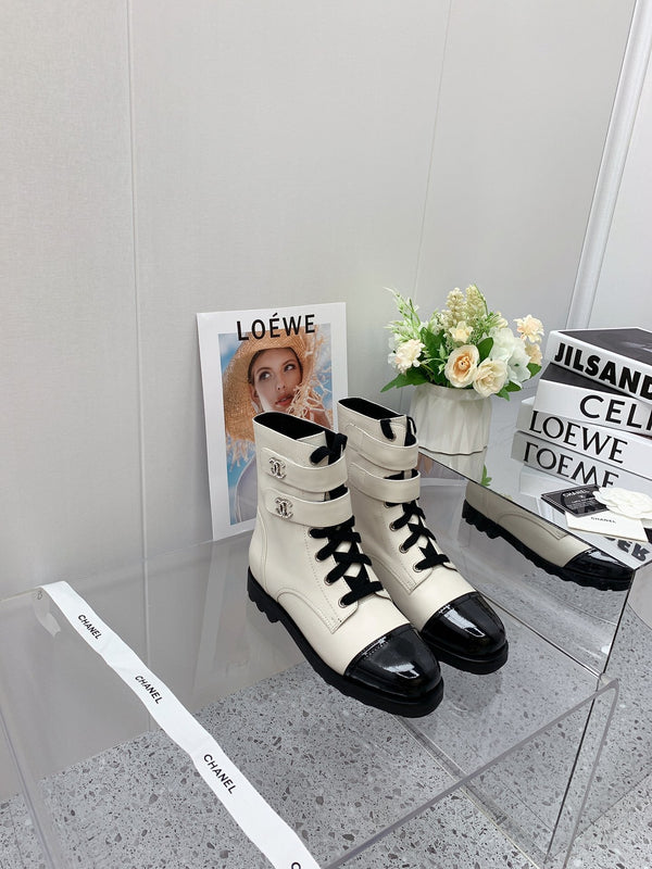 CC 2026 Combat Ankle Boots Calfskin 162110