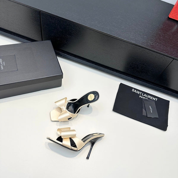 YSL 26S Heeled Sandals 105 Mm In Satin