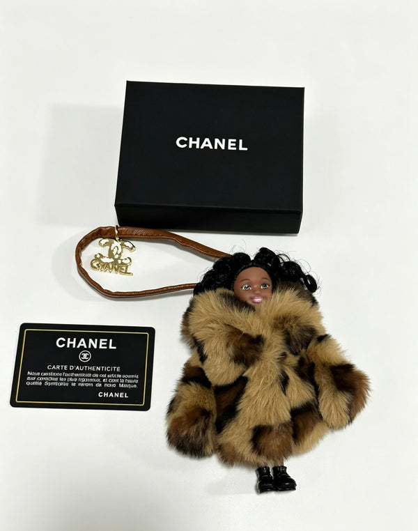 Chanel Bag Charm With Curly-haired Doll