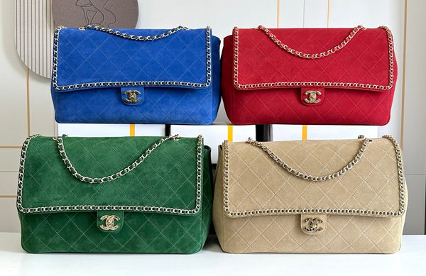 CC 2026 x Pharrell Williams Suede XXL Flap Bag Suede Leather 167141