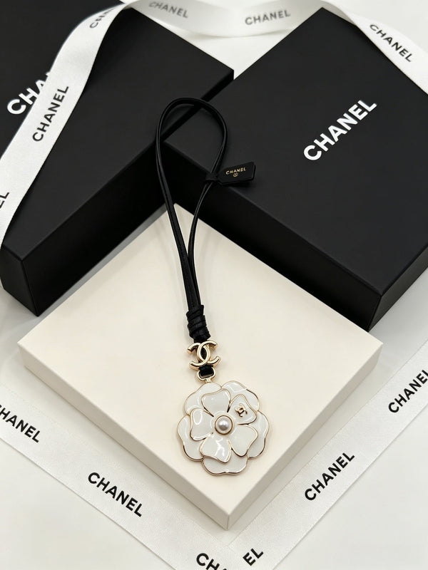 CC Camellia Leather Cord Charm