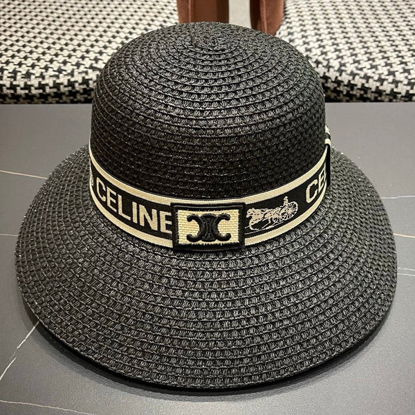 CE Ribbon Straw Bucket Hat 491800