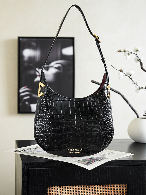 CC 2026 Shoulder Bag Crocodile Embossed Leather 167164