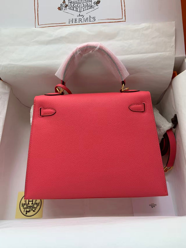 HM Kelly Sellier 25 Bag Rose Extreme Epsom Leather