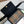 note bag 25cm black calfskin beige canvas